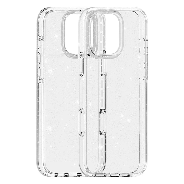For iPhone 16 Pro Max Glitter Case PC Back TPU+TPE Frame Bling Sparkle Shockproof Cover - 6