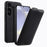 MELKCO For Samsung Galaxy S24+ Vertical Flip Case Genuine Cow Leather Protective Phone Cover - Black - 1