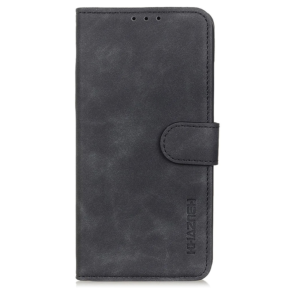 KHAZNEH For Samsung Galaxy M35 5G Case Retro PU Leather Wallet Stand Phone Cover - Black - 7