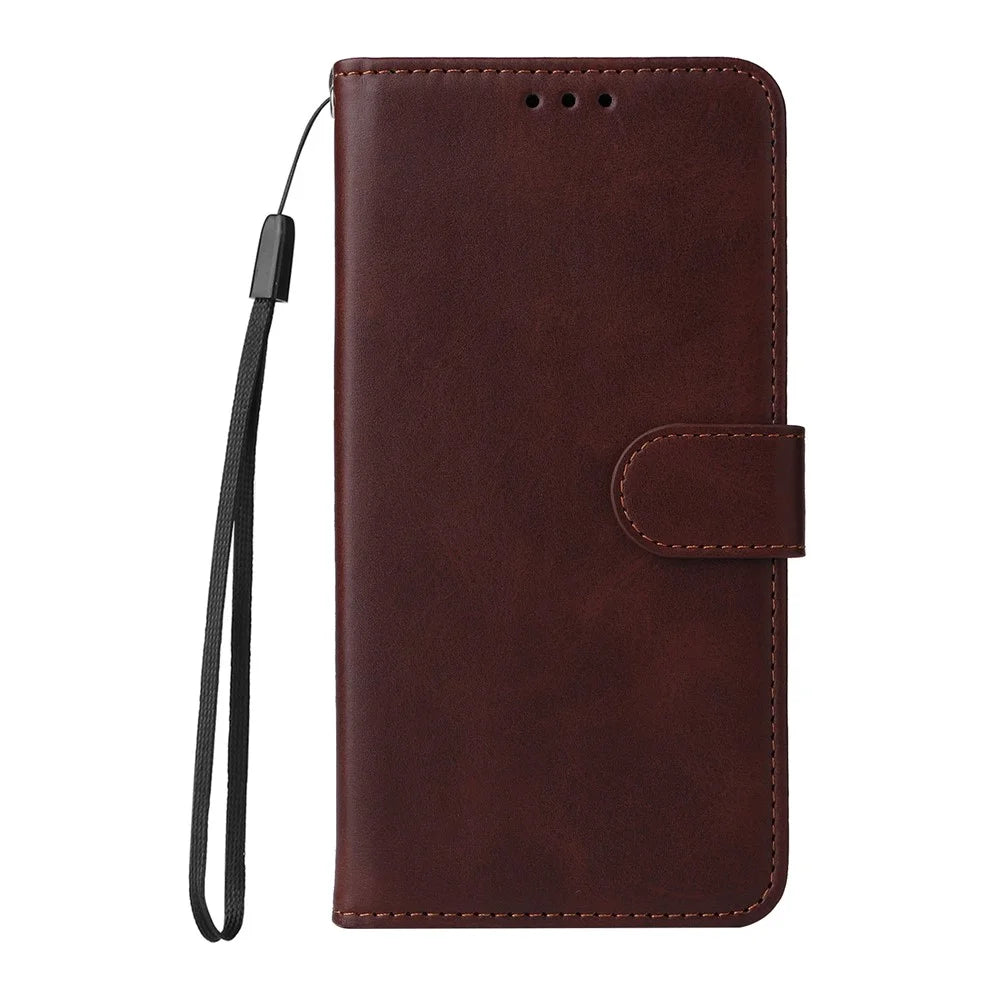 For Samsung Galaxy A18 5G / A18 4G / A17 5G / A17 4G / A26 5G / A16 5G / A16 4G Case PU Leather Phone Cover with Cash  /  Card Slots - Brown - 7