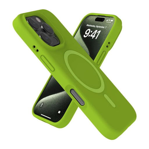 For iPhone 16 Pro Magnetic Case with Microfiber Lining PC+Liquid Silicone Phone Cover - Coffee - 2