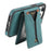 DENIOR D18 For iPhone 15 Pro Case Ring Kickstand Leather+PC+TPU Phone Cover Card Holder - Blue - 3