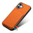 DENIOR D04 For iPhone 16 Case Dual Card Slots Leather+PC+TPU Kickstand Phone Cover - Orange - 5