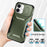 For iPhone 16 Case TPU+PC Phone Protector with Slide Lens Cover - Green - 4