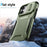 For iPhone 16 Case TPU+PC Phone Protector with Slide Lens Cover - Green - 5
