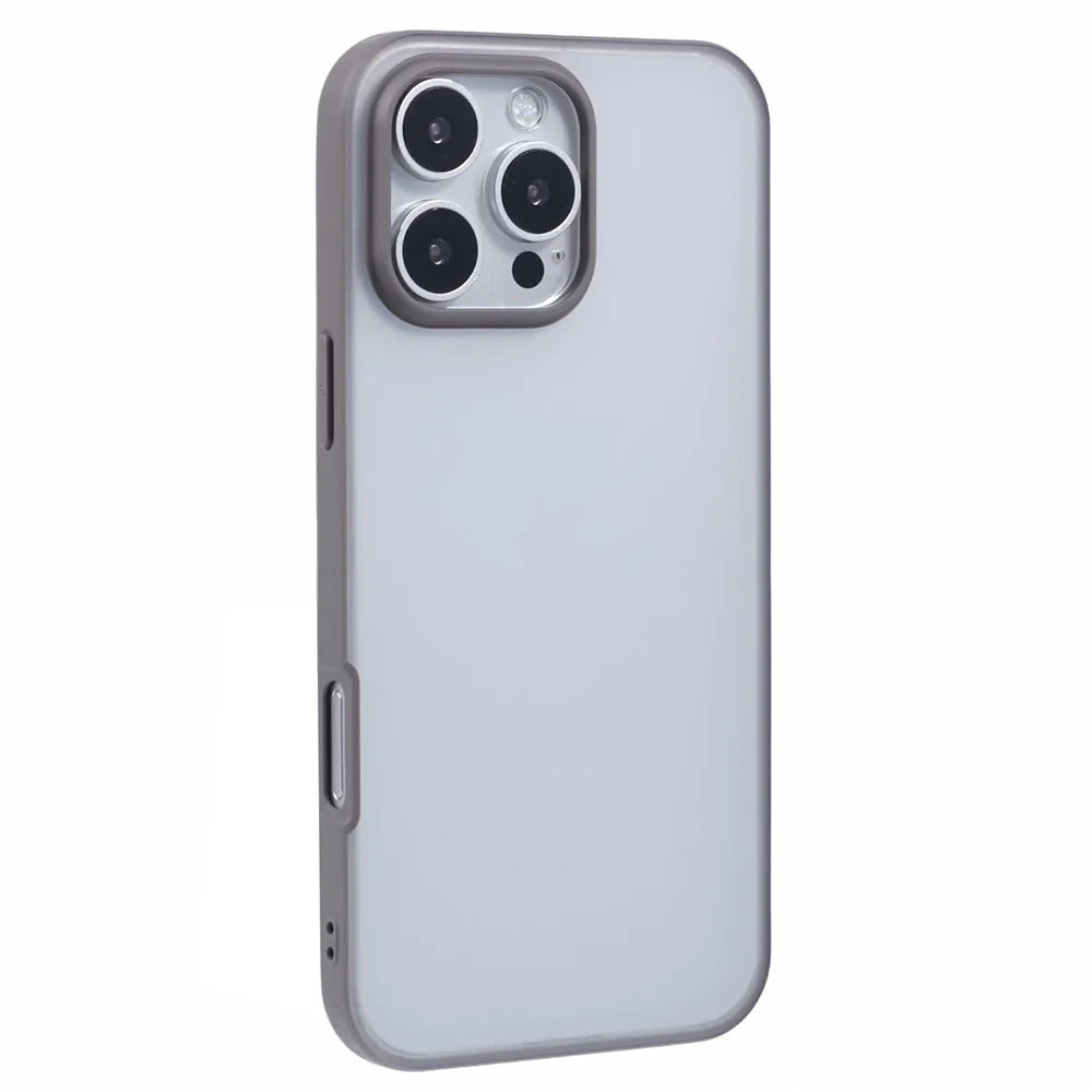 X-LEVEL For iPhone 16 Pro Case Frosted Back PC+TPU Shockproof Phone Cover - Grey - 1