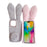 For iPhone 16 Pro Max Case Bunny Ears Furry Soft Warm TPU Phone Cover - Pink - 5