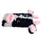 For iPhone 16 Case Fluffy Cows Ear Soft TPU Slim Phone Cover - Black - 6