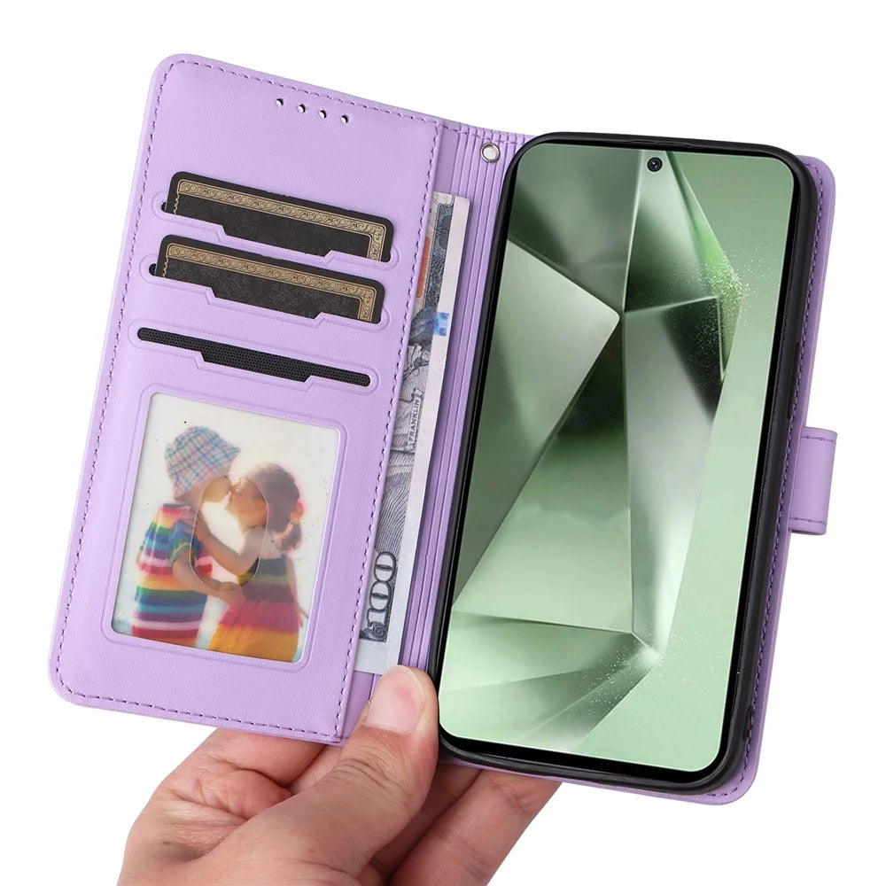 For Samsung Galaxy S24 FE Magnetic Case BETOPNICE Detachable PU Leather Phone Cover with Strap - Purple - 6