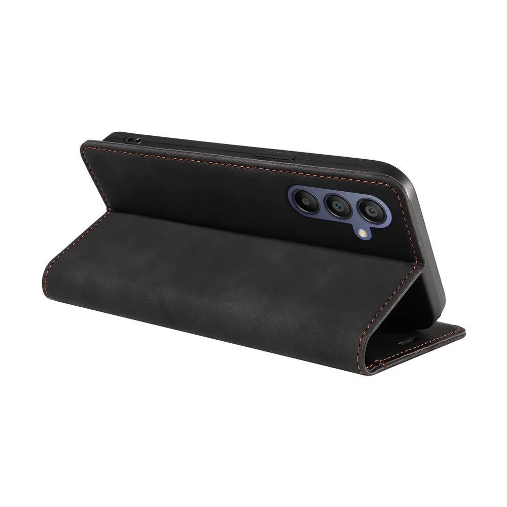 BETOPNICE 003 For Samsung Galaxy A18 5G / A18 4G / A17 5G / A17 4G / A26 5G / A16 5G / A16 4G Stand Case Anti-Scratch Leather Wallet Phone Cover - Black - 4