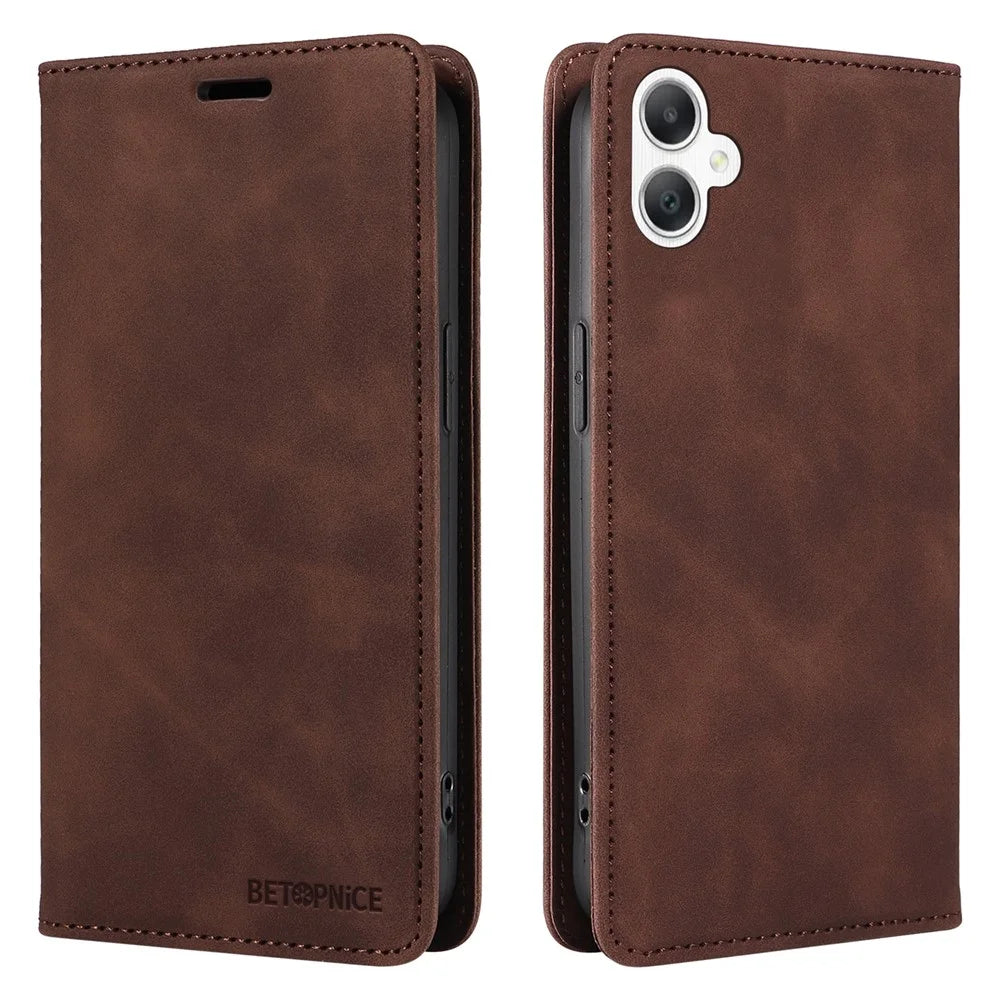 BETOPNICE 003 For Samsung Galaxy A06 4G Wallet Case Leather Phone Cover with Stand - Brown - 1