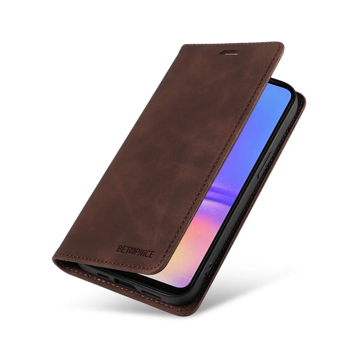 BETOPNICE 003 For Samsung Galaxy A06 4G Wallet Case Leather Phone Cover with Stand - Brown - 6