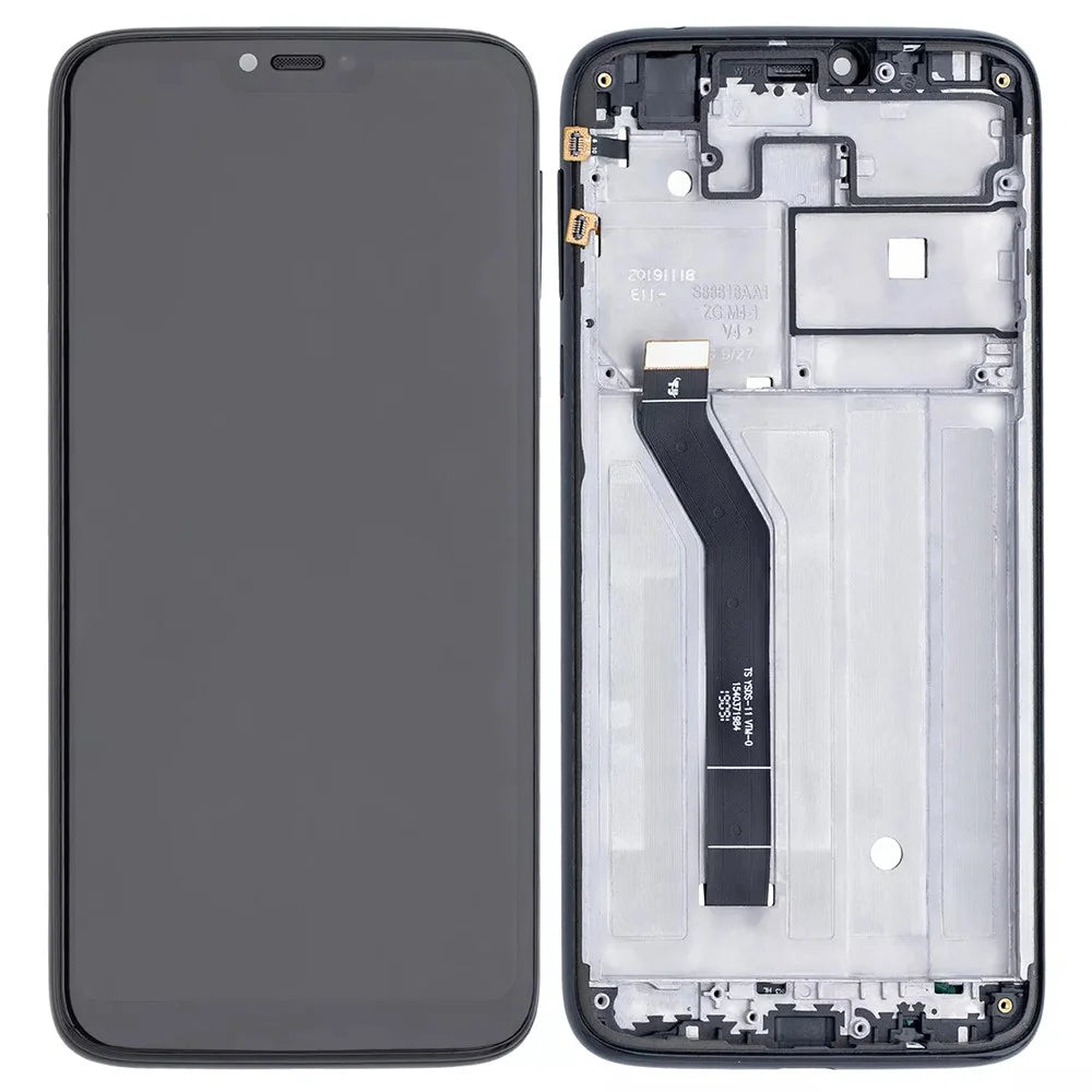 For Motorola Moto G7 Power XT1955 Grade C LCD Screen and Digitizer Assembly + Frame Replacement Part (Without Logo) - Black - 1