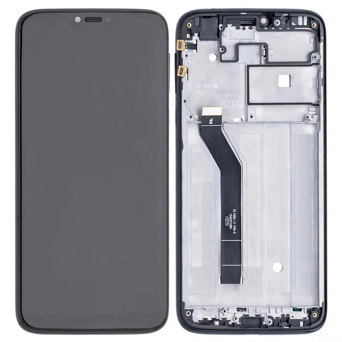 For Motorola Moto G7 Power XT1955 Grade C LCD Screen and Digitizer Assembly + Frame Replacement Part (Without Logo) - Black - 1