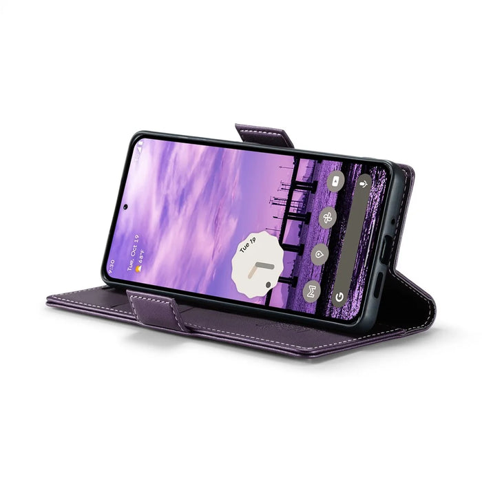 For Google Pixel 10 Pro / 10 / 9 Pro / 9 Leather Case CASEME 023 RFID Blocking 3 Card Slot Mobile Cover - Purple - 3