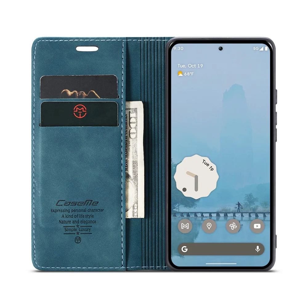 CASEME 013 Series For Google Pixel 9 Pro XL Case Card Holder Stand Leather Phone Cover - Blue - 2