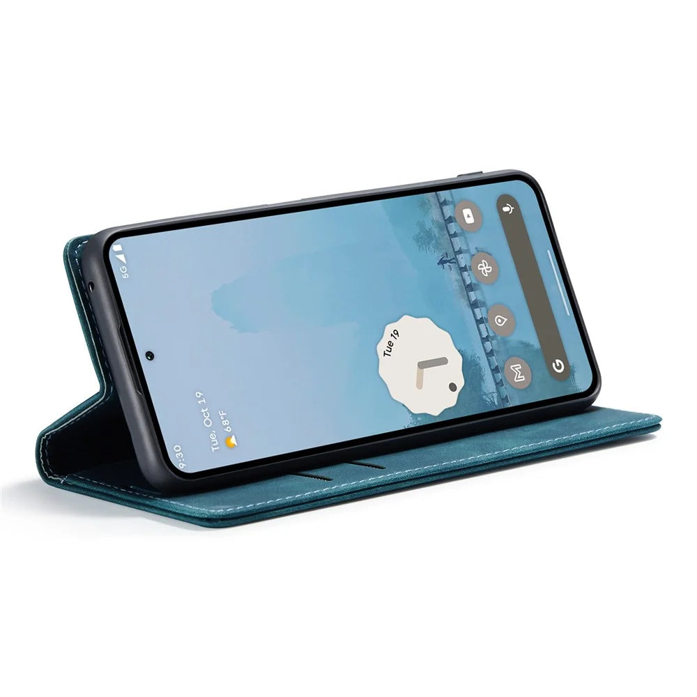 CASEME 013 Series For Google Pixel 9 Pro XL Case Card Holder Stand Leather Phone Cover - Blue - 3