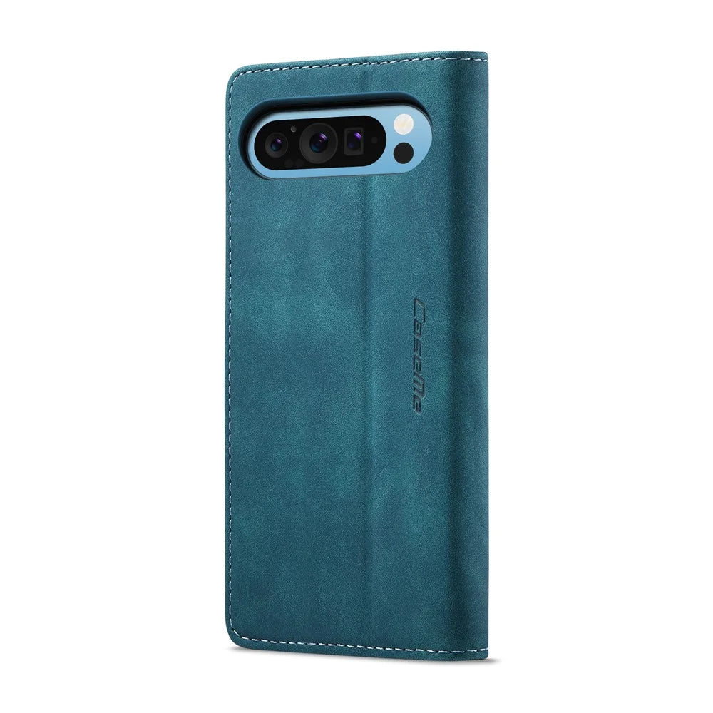 CASEME 013 Series For Google Pixel 9 Pro XL Case Card Holder Stand Leather Phone Cover - Blue - 4