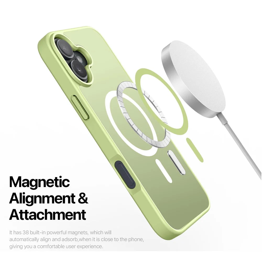 DUX DUCIS Yind Series For iPhone 16 Plus Case Compatible with MagSafe PC+TPU Matte Phone Cover - Green - 5
