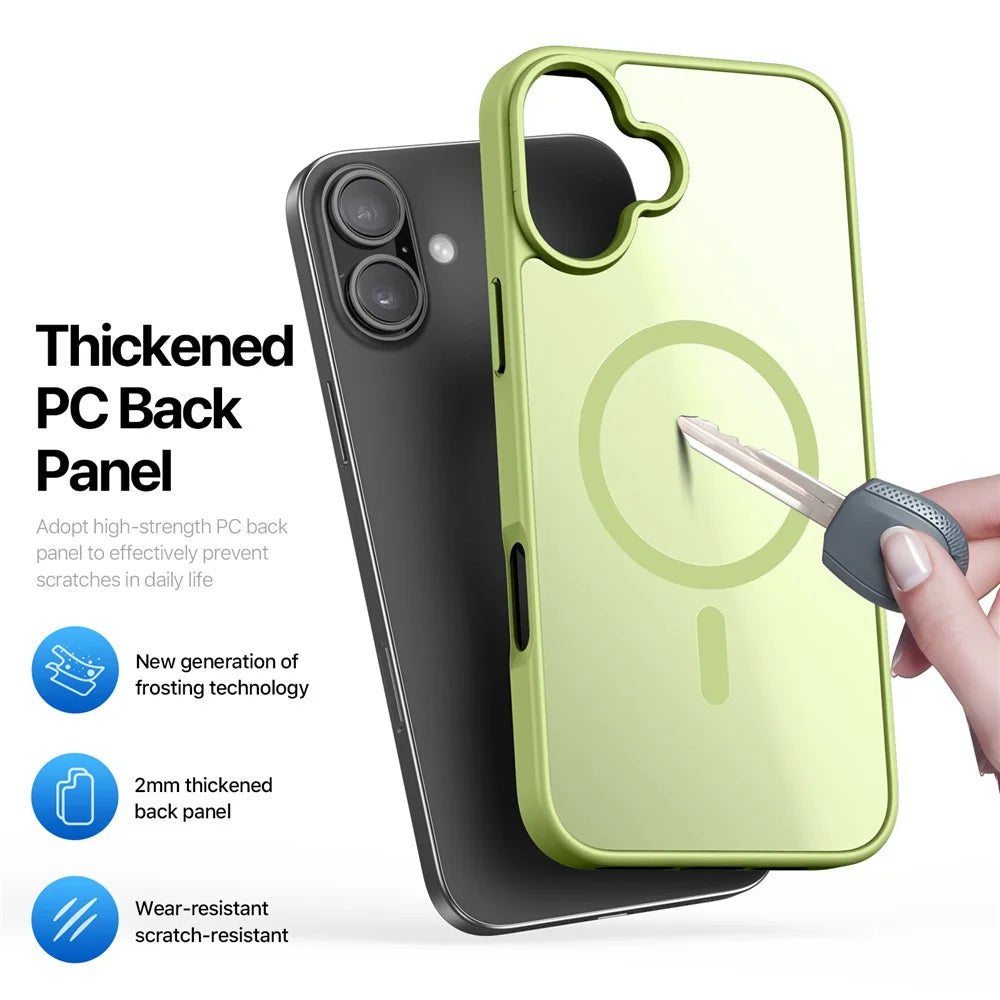DUX DUCIS Yind Series For iPhone 16 Plus Case Compatible with MagSafe PC+TPU Matte Phone Cover - Green - 6