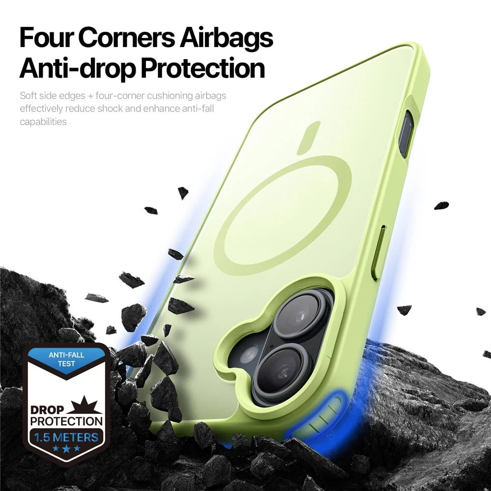 DUX DUCIS Yind Series For iPhone 16 Plus Case Compatible with MagSafe PC+TPU Matte Phone Cover - Green - 7
