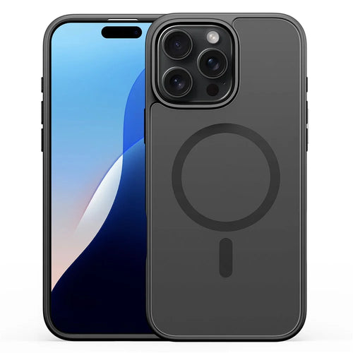 DUX DUCIS Yind Series For iPhone 16 Pro Magnetic Case Airbag Corners PC+TPU Matte Phone Cover - Black - 1