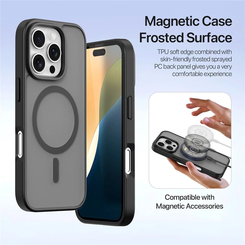 DUX DUCIS Lawa Series for iPhone 16 Pro Max Magnetic Case Cowhide Leather Detachable Phone Cover - Black - 5
