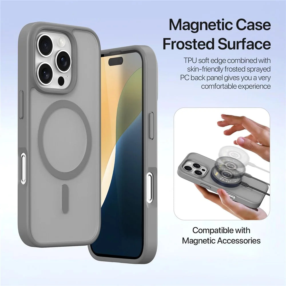 DUX DUCIS Lawa Series for iPhone 16 Pro Magnetic Case Zipper Wallet Detachable Cowhide Leather Cover - Grey - 5