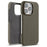 MELKCO For iPhone 16 Pro Case Genuine Cow Leather PC Phone Cover Compatible with MagSafe - Grey - 1