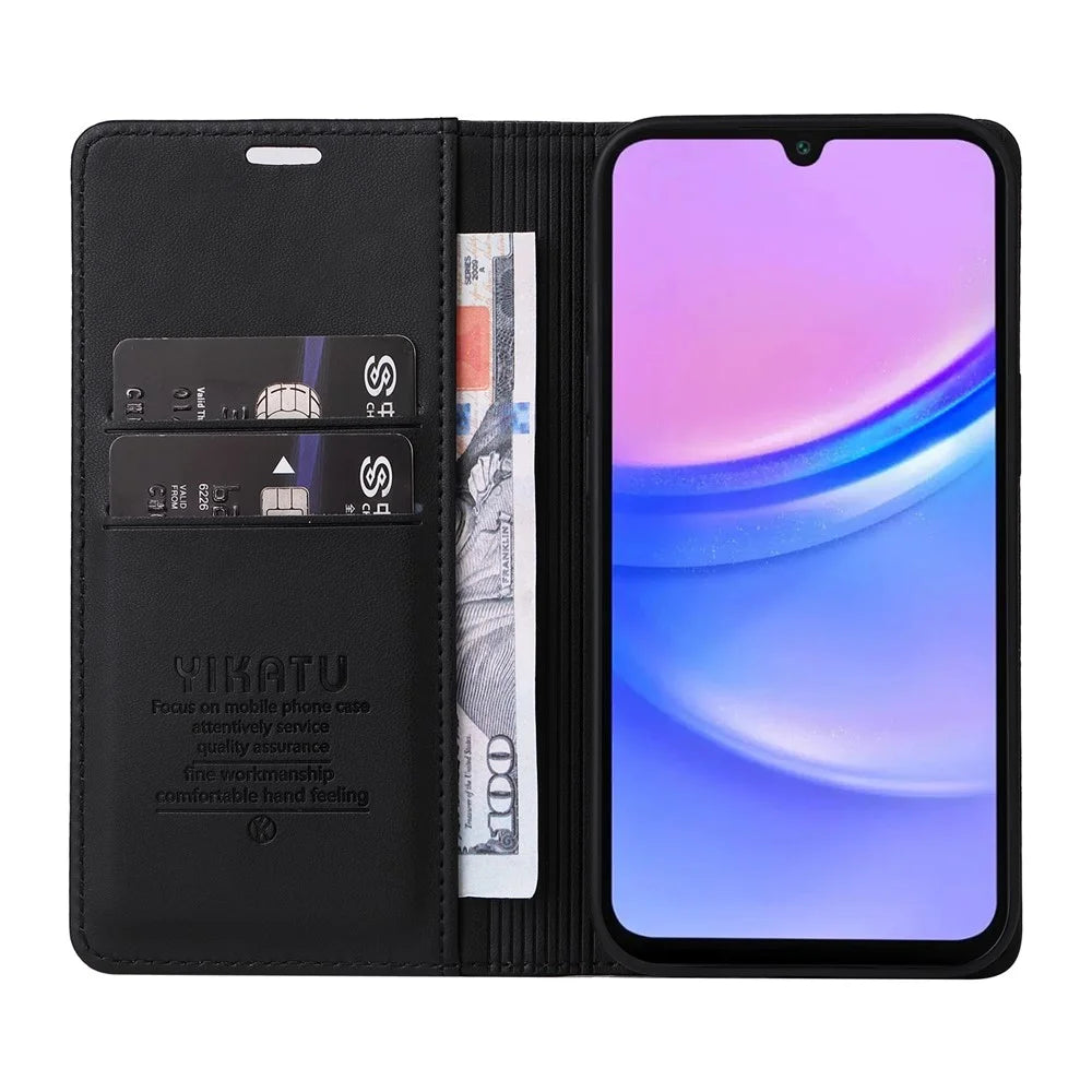 YIKATU YK-001 For Samsung Galaxy A18 5G / A17 5G / A17 4G / A26 5G / A16 5G / A16 4G Case Stand Leather Phone Cover Strong Magnetic Closure - Black - 2
