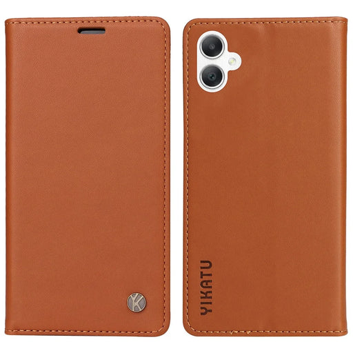 YIKATU YK-001 For Samsung Galaxy A08 5G / A08 4G / A07 4G / A06 4G / A06 5G Case Stand Leather Phone Cover Strong Magnetic Closure - Brown - 1