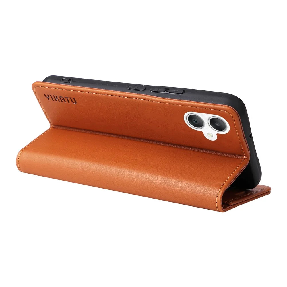 YIKATU YK-001 For Samsung Galaxy A08 5G / A08 4G / A07 4G / A06 4G / A06 5G Case Stand Leather Phone Cover Strong Magnetic Closure - Brown - 3