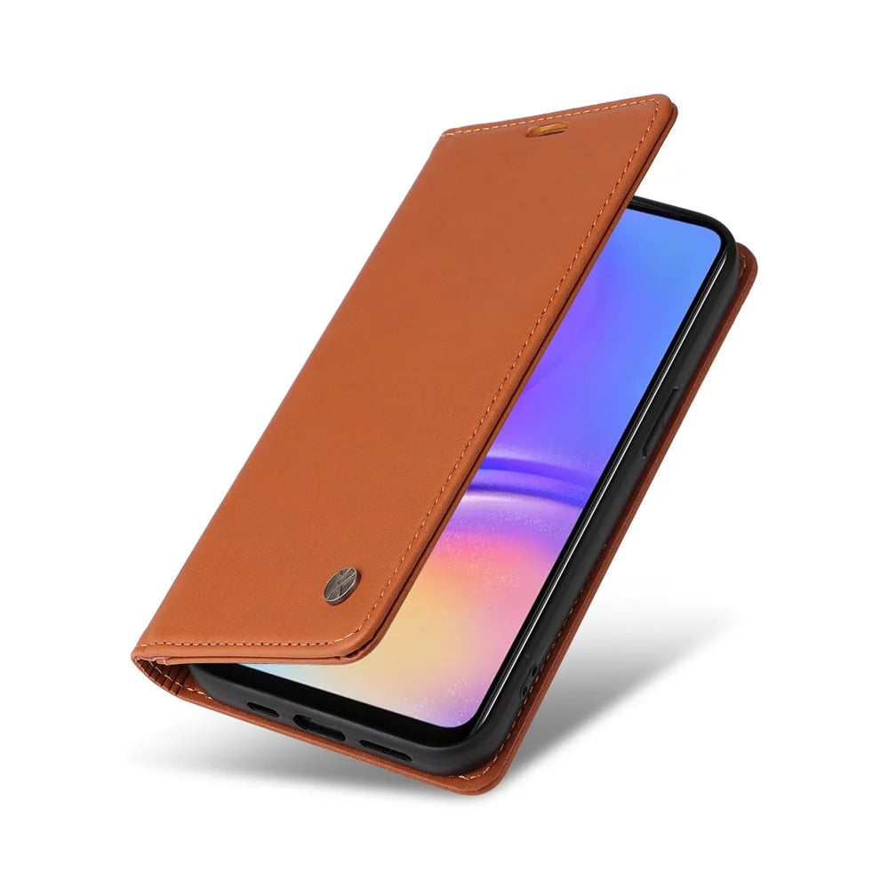 YIKATU YK-001 For Samsung Galaxy A08 5G / A08 4G / A07 4G / A06 4G / A06 5G Case Stand Leather Phone Cover Strong Magnetic Closure - Brown - 5