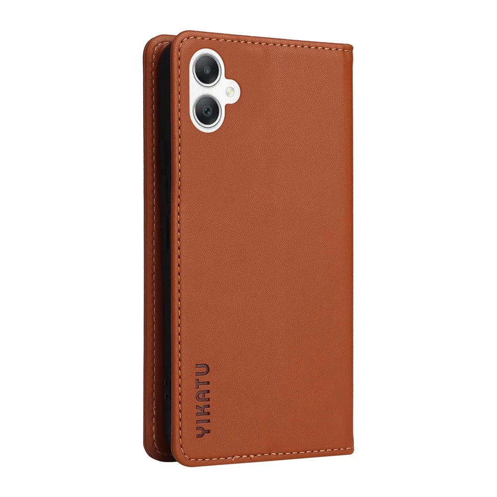 YIKATU YK-001 For Samsung Galaxy A08 5G / A08 4G / A07 4G / A06 4G / A06 5G Case Stand Leather Phone Cover Strong Magnetic Closure - Brown - 7