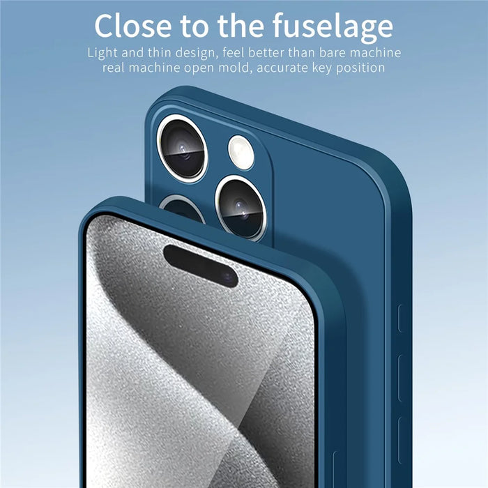 PINWUYO JK Touching Series For iPhone 16 Pro Case Silky Touch Soft TPU Phone Back Cover - Navy Blue - 6