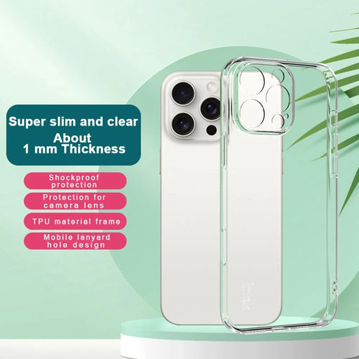 IMAK UX-5 Series for iPhone 16 Pro Max Clear Case Soft TPU Ultra Thin Phone Cover - 2