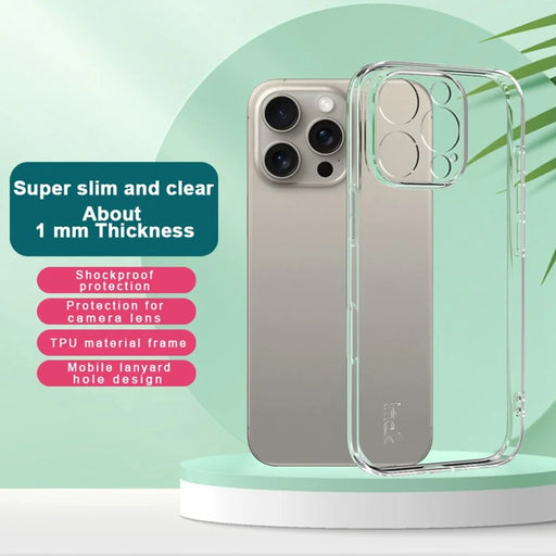 IMAK UX-5 Series for iPhone 16 Pro TPU Case Slim Phone Cover HD Transparent - 2