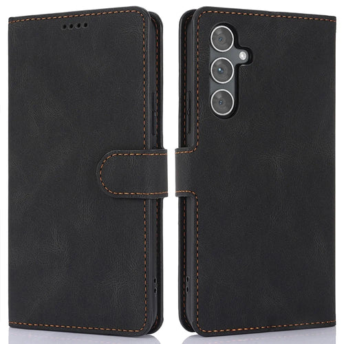 For Samsung Galaxy A16 5G / A16 4G Case PU Leather Phone Cover with Wallet Stand View - Black - 1