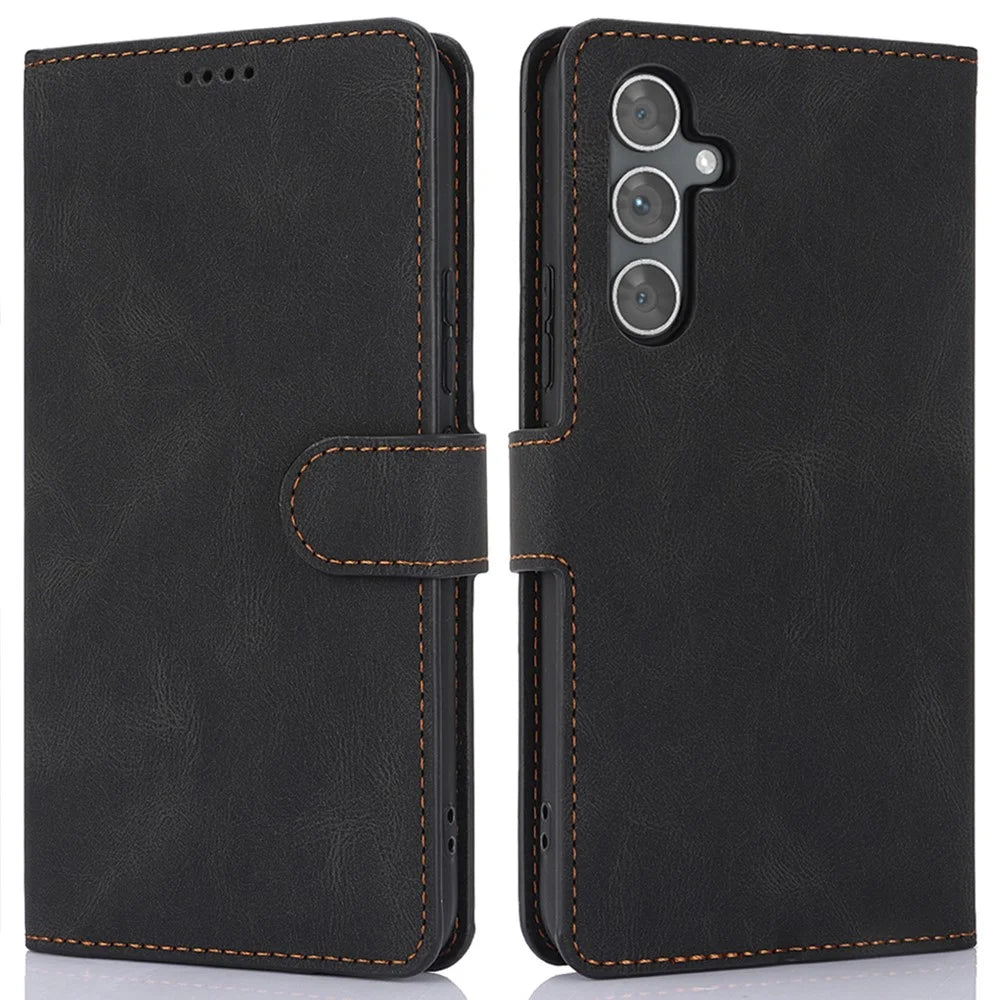 For Samsung Galaxy A16 5G / A16 4G Case PU Leather Phone Cover with Wallet Stand View - Black - 1