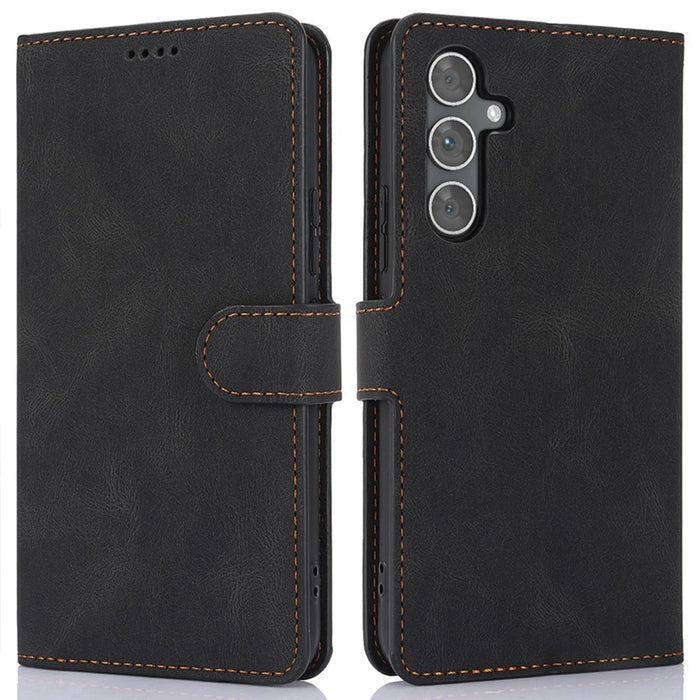 For Samsung Galaxy A16 5G / A16 4G Case PU Leather Phone Cover with Wallet Stand View - Black - 1