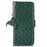 For Samsung Galaxy A16 5G / A16 4G Case Genuine Cow Phone Cover Ostrich Texture RFID Blocking Card Holder - Green - 6