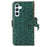 For Samsung Galaxy A16 5G / A16 4G Case Genuine Cow Phone Cover Ostrich Texture RFID Blocking Card Holder - Green - 7