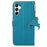 For Samsung Galaxy A16 5G / A16 4G Case RFID Blocking Genuine Cow Leather Phone Cover - Blue - 7