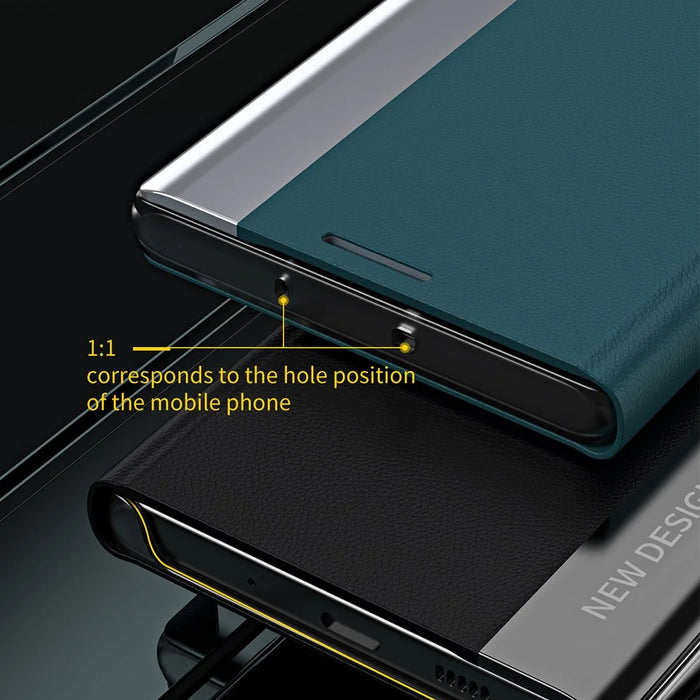 For iPhone 16 Pro Max Case Anti-Drop Leather Phone Cover with Stand - Black - 5