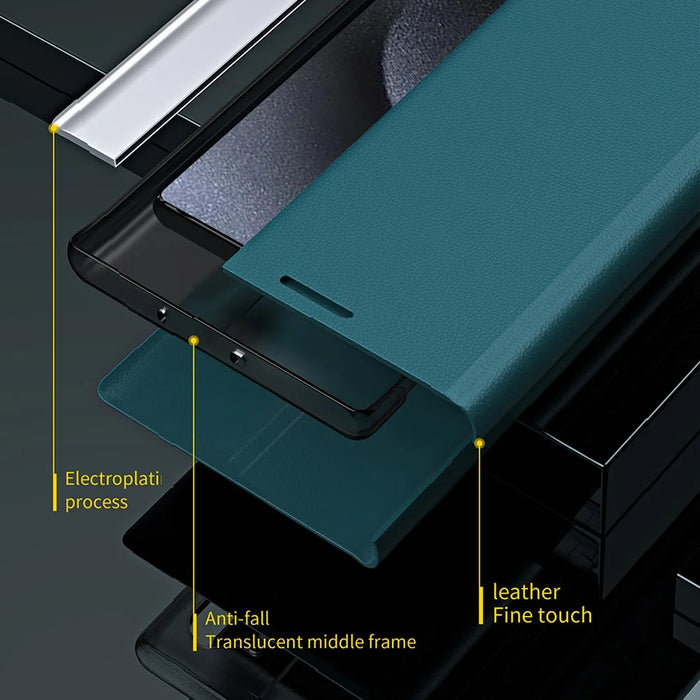 For iPhone 16 Plus Case Anti-Drop Leather Phone Cover with Stand - Green - 3