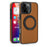 For iPhone 16 Pro Max Case with Ring Kickstand Compatible with MagSafe PU Leather Back Cover - Brown - 2