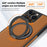 For iPhone 16 Pro Max Case with Ring Kickstand Compatible with MagSafe PU Leather Back Cover - Brown - 3