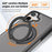 For iPhone 16 Case with Ring Kickstand Compatible with MagSafe PU Leather Back Cover - Grey - 3