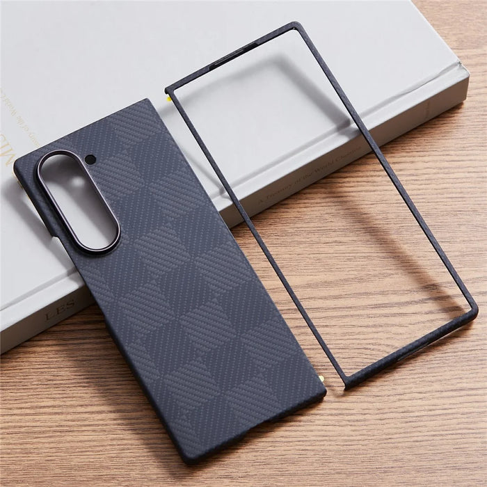 For Samsung Galaxy Z Fold6 5G Case Square Grid Pattern Aramid Fiber Phone Cover Magnetic Case - 2