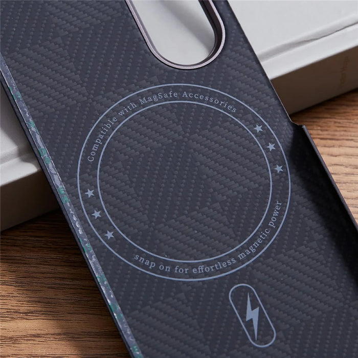 For Samsung Galaxy Z Fold6 5G Case Square Grid Pattern Aramid Fiber Phone Cover Magnetic Case - 5